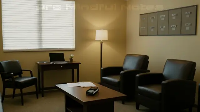 A confidential patient-therapist consultation room