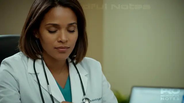 streamlined healthcare workflows, diverse therapist demographics, calming color palette, focused attention on document templates, vibrant visual aids, serene mental wellness ambiance