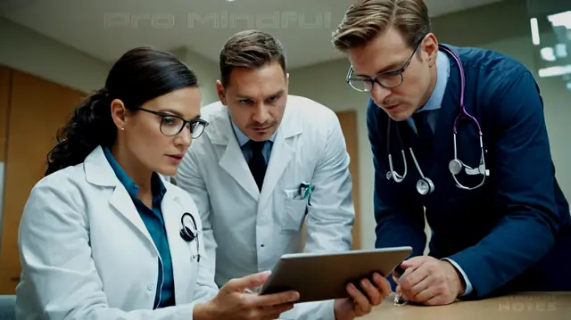 medical professionals consulting on digital tablets, confidential patient information, secure health databases, privacy-compliant software interfaces, trusted HIPAA-approved documentation process