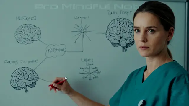 A focused professional in scrubs