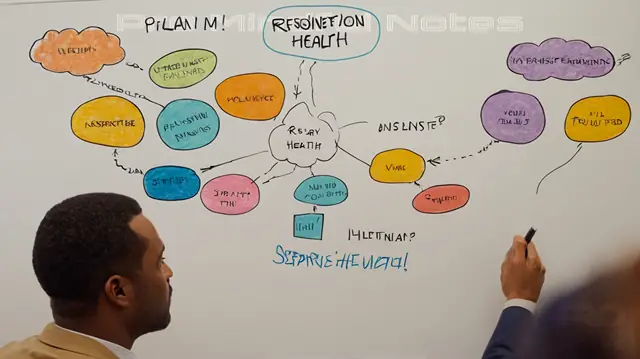 A professional in mid-conversation with thought bubbles representing 'Problem'