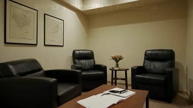 therapist's consultation room, pen on paper, focused client interaction, confidentiality symbols, psychotherapy session progress tracking, mental health professional documentation
