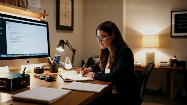 An individual focused on writing ABA session notes