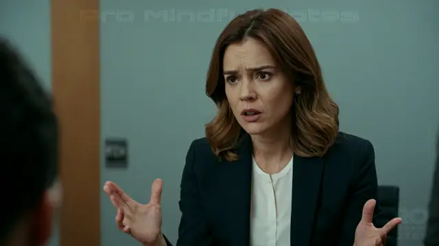 A person's face displaying signs of discomfort or nervousness in a social setting, hands fidgeting, open but tense body language, an environment resembling a clinical office space, visual cues indicating professional assessment tools present